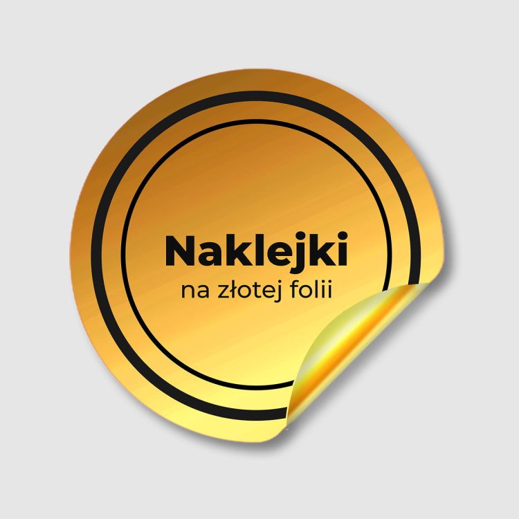 Naklejki na zlotej folii